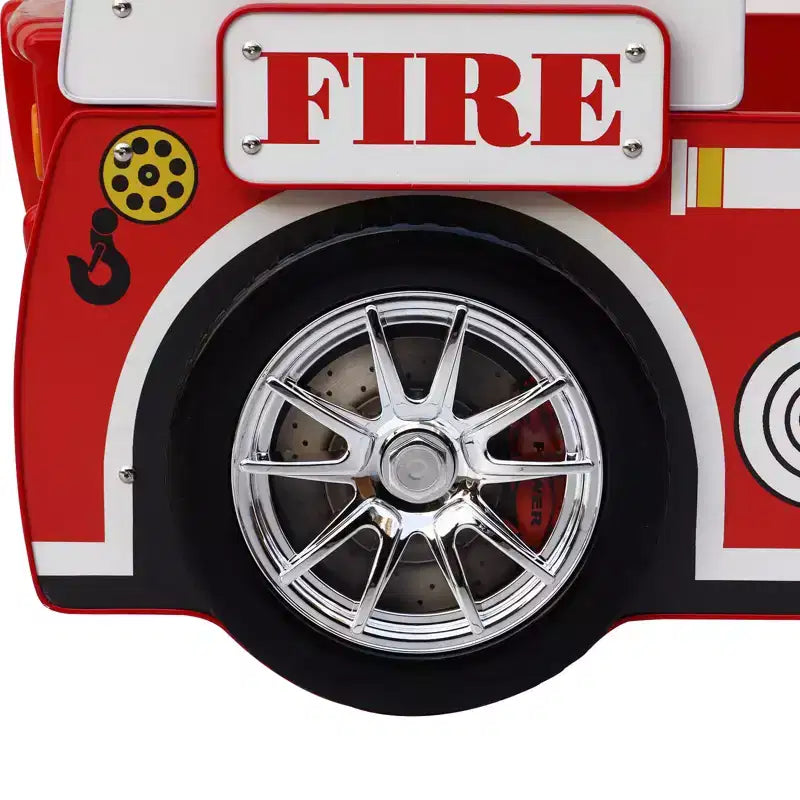 GDFStudio Juna Kinderbett "Feuerwehrauto" mit LED-Beleuchtung