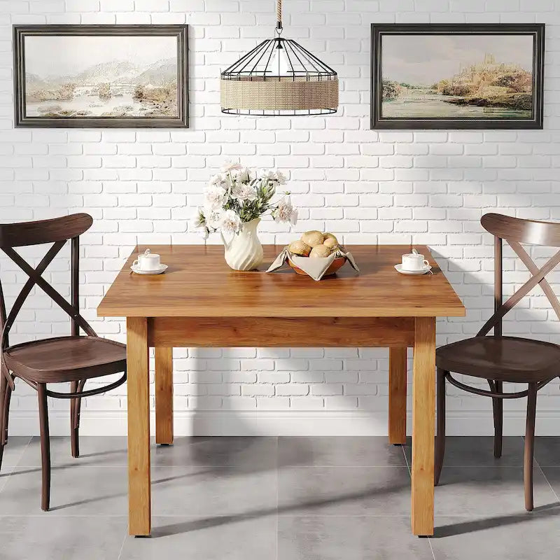 39,4 Zoll quadratischer Esstisch für 2-4 Personen mit Massivholzbeinen für Wohnzimmer Esszimmer