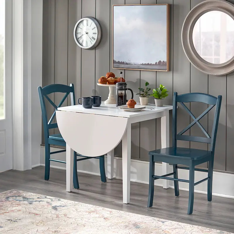 Landhaus-Essgruppe „Simple Living“ mit Klapptisch, 3-teilig