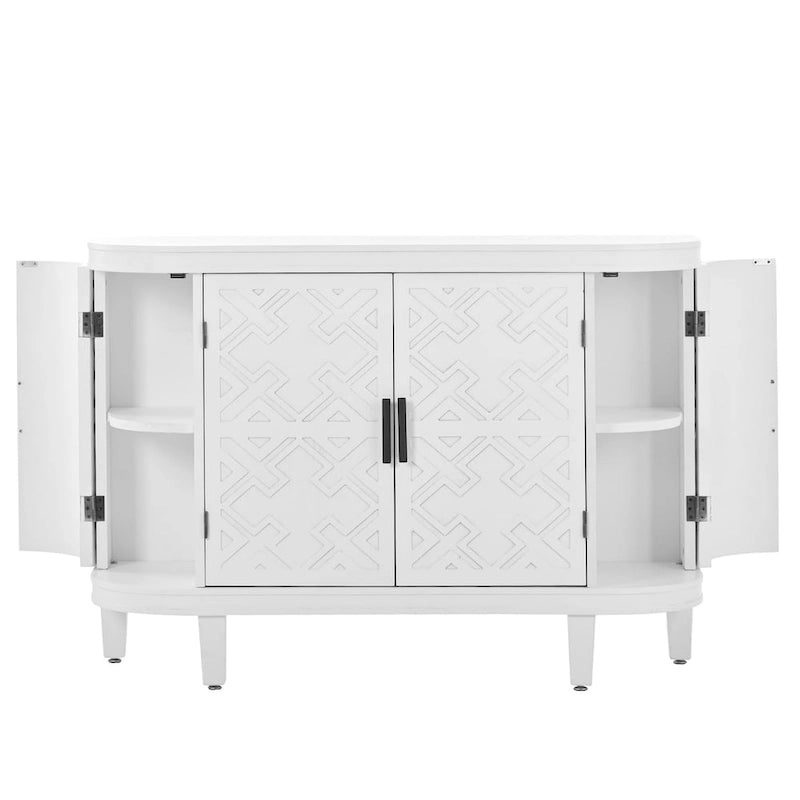 Akzent-Aufbewahrungsschrank Sideboard Holzschrank mit Türen im Antik-Muster für Flur, Eingangsbereich, Wohnzimmer, Schlafzimmer