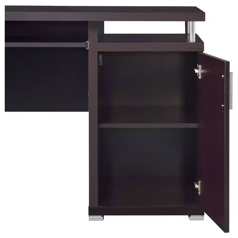 TUYOHW 55 Holzschreibtisch, Büroschreibtisch mit 2 Schubladen, 1 Schrank, 1 offenem Regal, 1 Tür, Arbeitstisch für Heimbüro, Arbeitszimmer, kleine Räume