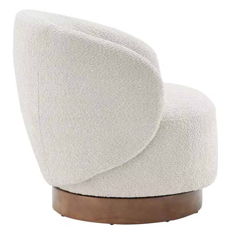 Spruce&Spring Gepolsterter Drehbarer Akzent-Sessel mit Holzfuß