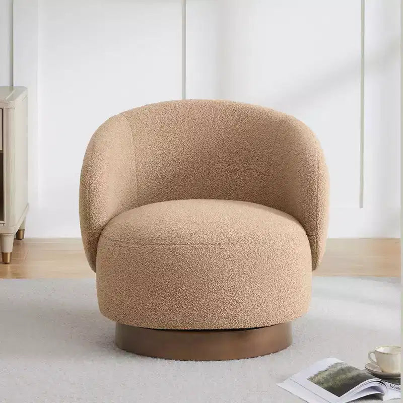 Spruce&Spring Gepolsterter Drehbarer Akzent-Sessel mit Holzfuß