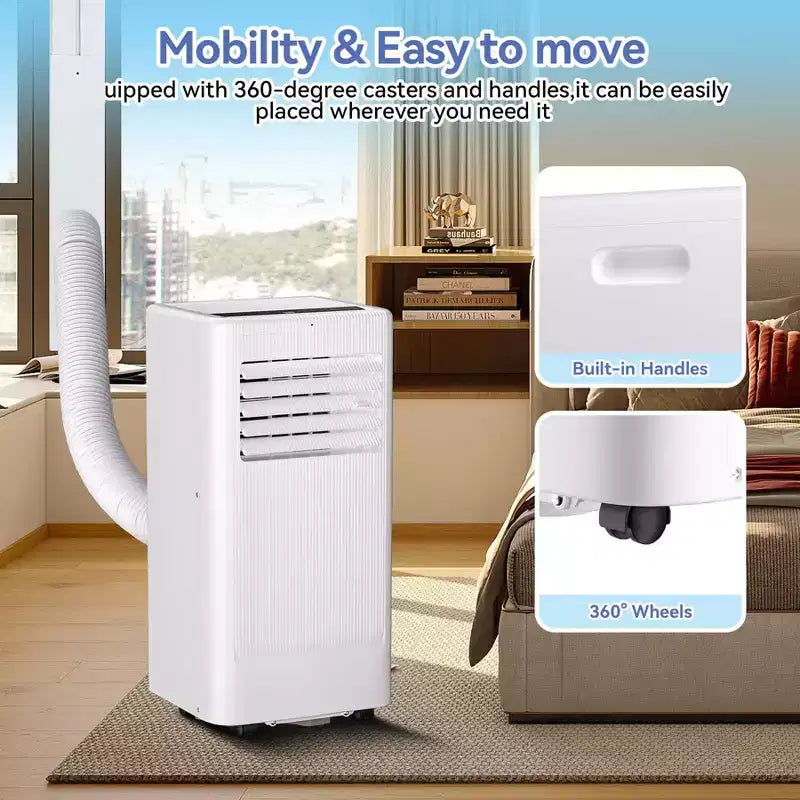 Flarhetoric Mobile Klimaanlagen, 10000 BTU Kühlen/Ventilator/Entfeuchten 3-IN-1 Mobiles Klimagerät für Räume bis 52 m², Geräte für geräuscharme Zimmer
