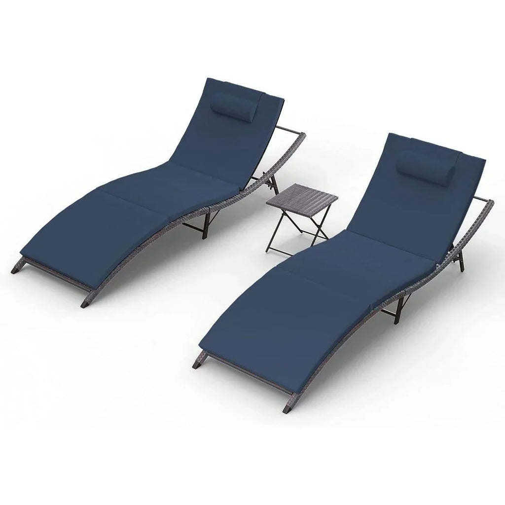 Kullavik 3-teiliges Outdoor-Liegen-Set