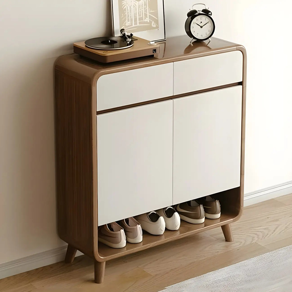 Moderner Holzflur mittlerer Schuhschrank