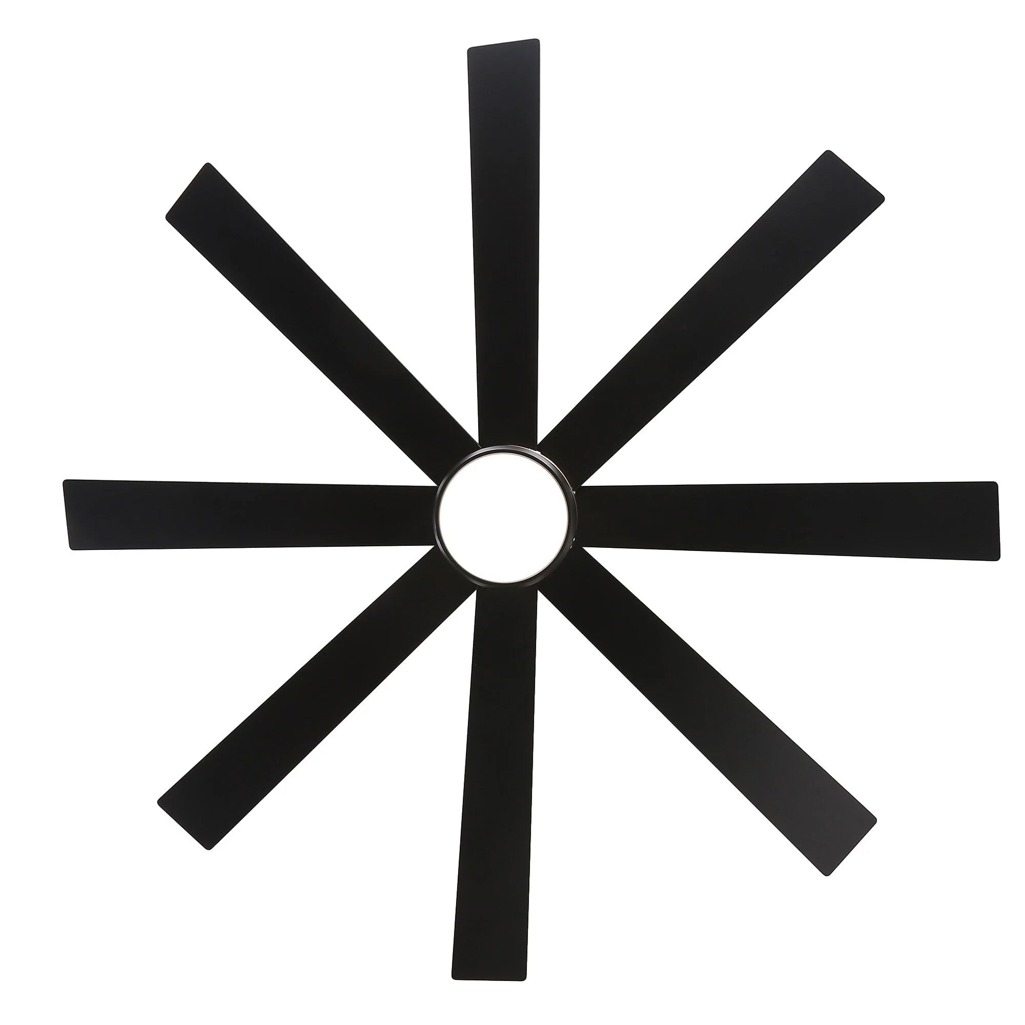65-Zoll-LED-Deckenventilator mit 8 Flügeln, Licht und Fernbedienung, Schwarz