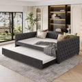 BellemaveFull daybed with Trundle, Sofa Bed Full, Day Bed with Trundle for Adults, Kids, Girls, Teens, Gray