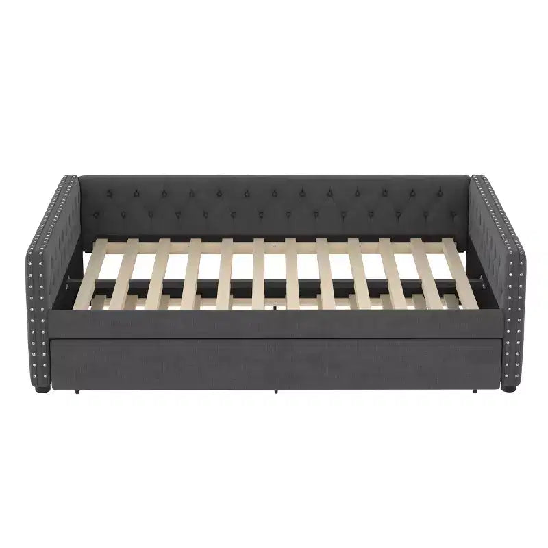 Bellemave Tagesbett mit Ausziehbett, Schlafsofa, Tagesbett mit Rollbett für Erwachsene, Kinder, Mädchen, Jugendliche, Grau