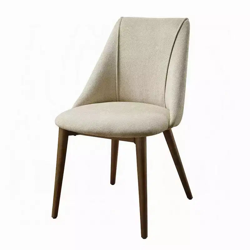Royal Hampton Esszimmerstuhl 2er-Set, beiger Stoff, konische braune Beine
