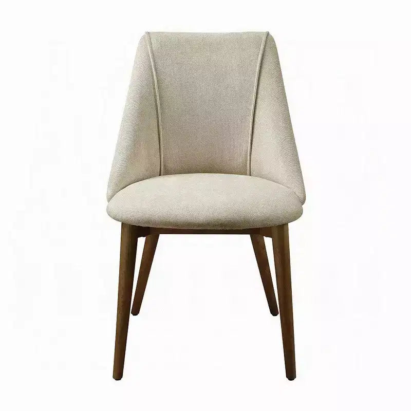 Royal Hampton Esszimmerstuhl 2er-Set, beiger Stoff, konische braune Beine