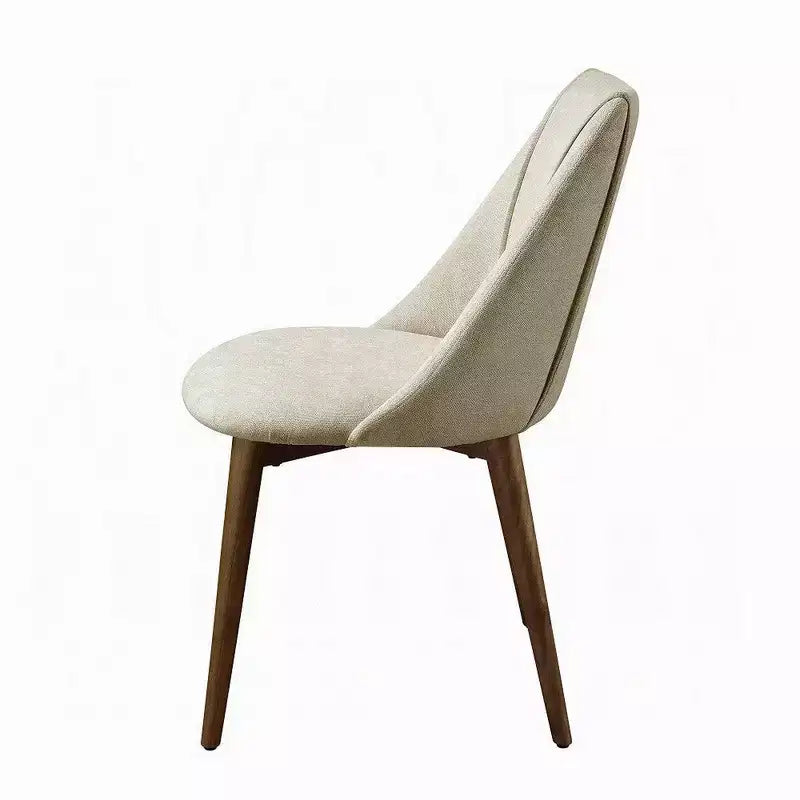 Royal Hampton Esszimmerstuhl 2er-Set, beiger Stoff, konische braune Beine