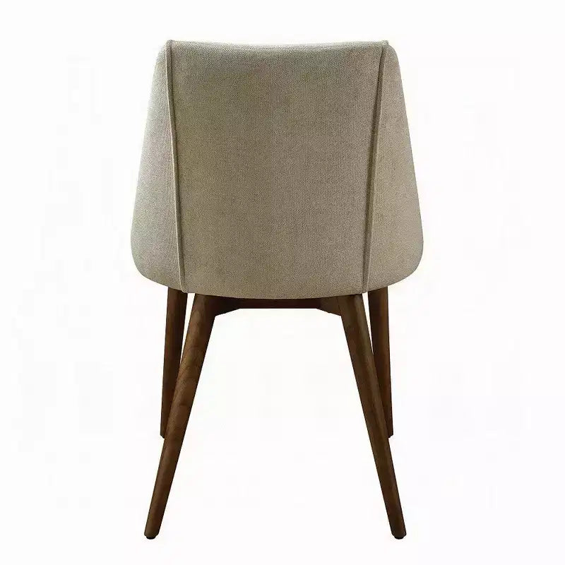Royal Hampton Esszimmerstuhl 2er-Set, beiger Stoff, konische braune Beine