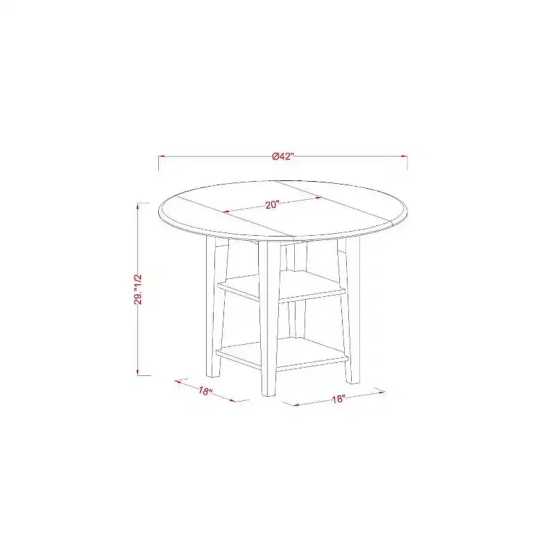 HomeStock 5-teiliges Esszimmer-Set aus Massivholz, weiß lackiert, runder Tisch mit Klappflügeln, für 4 Personen