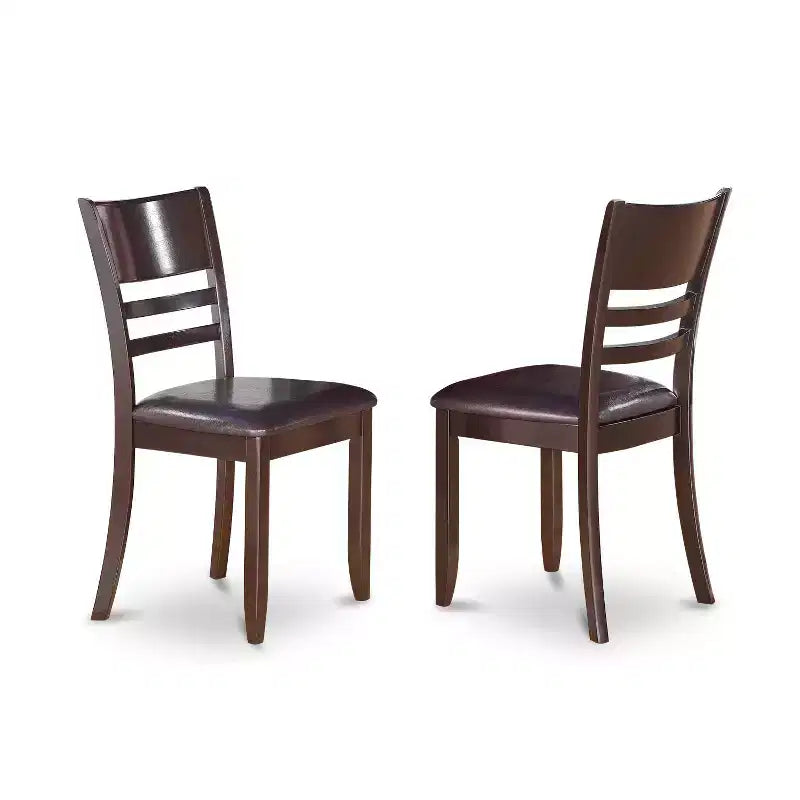 HomeStock 7-teiliger quadratischer Esstisch mit Cappuccino-Finish und Massivholzplatte mit 6 Stühlen