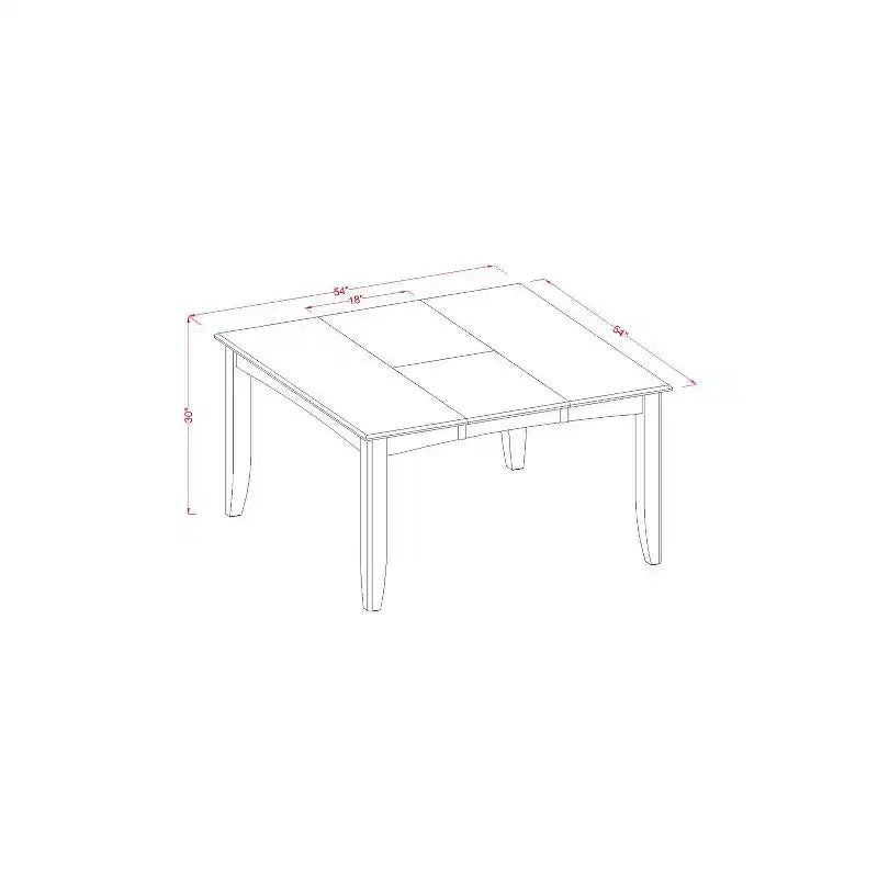HomeStock 7-teiliger quadratischer Esstisch mit Cappuccino-Finish und Massivholzplatte mit 6 Stühlen