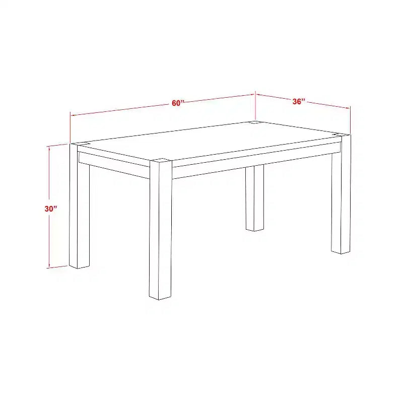 5-teiliges Esszimmer-Set aus Massivholz mit natürlicher brauner Oberfläche und gepolsterten Stühlen mit hoher Rückenlehne – für 4 Personen