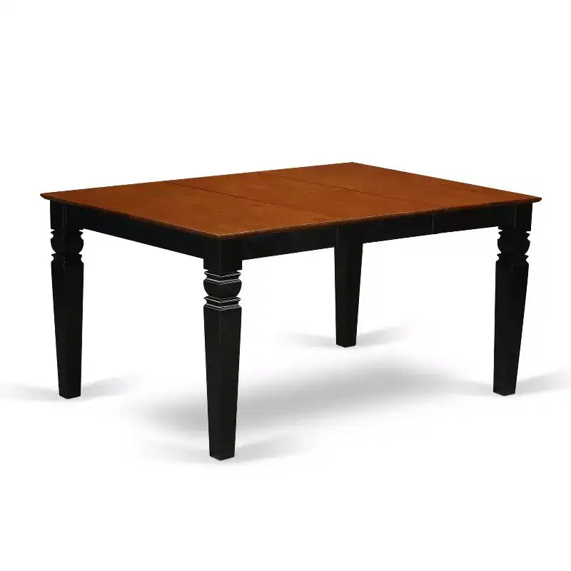 HomeStock 5-Piece Black and Cherry Finish Solid Wood Top Dining table with 4 Chairs