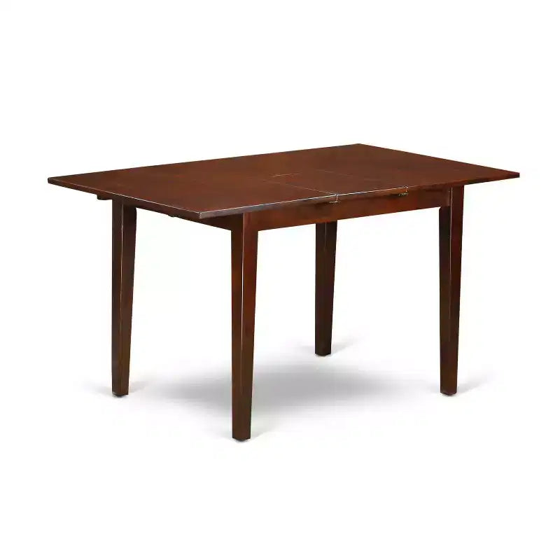 5-Piece Mahogany Finish Solid Wood Top - Rectangular Dining Room Set - Seats 4