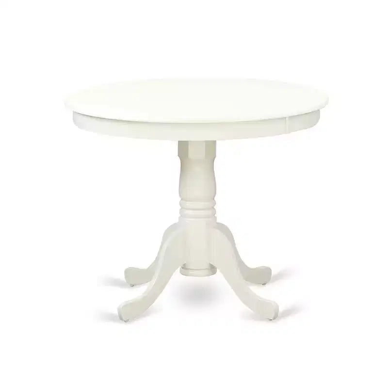 3-teiliges Esszimmer-Set aus Massivholz mit Leinenweiß-Finish – für 4 Personen