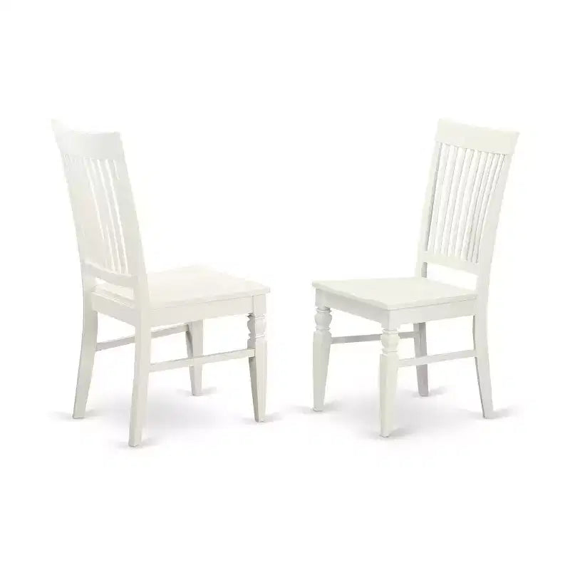 3-teiliges Esszimmer-Set aus Massivholz mit Leinenweiß-Finish – für 4 Personen