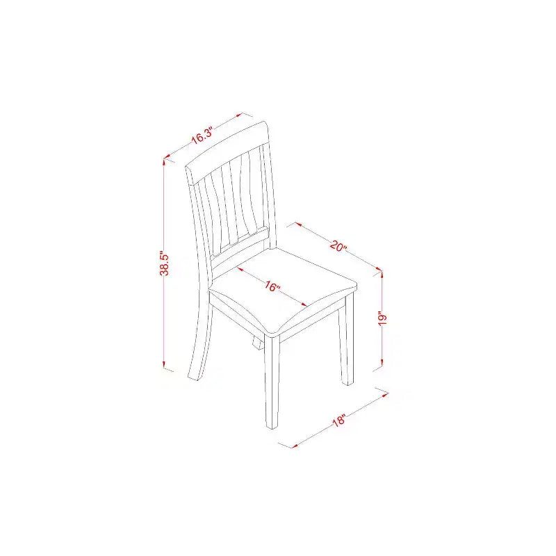 HomeStock 3-teiliges Esszimmerset mit rundem Esstisch aus Massivholz in Schwarz und Kirschbaum-Optik