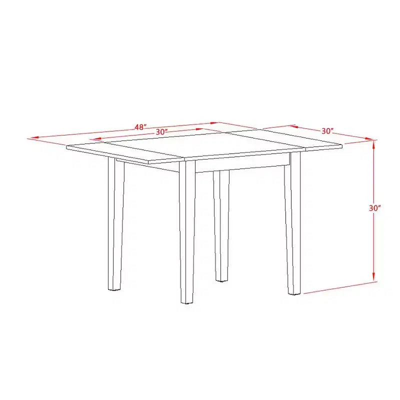 HomeStock 5-teiliges Esszimmer-Set aus Massivholz mit Eichenfurnier – Sitzplätze für 4 Personen