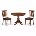 3-Piece Mahogany Finish Solid Wood Top - Dining Room Set - Seats 4