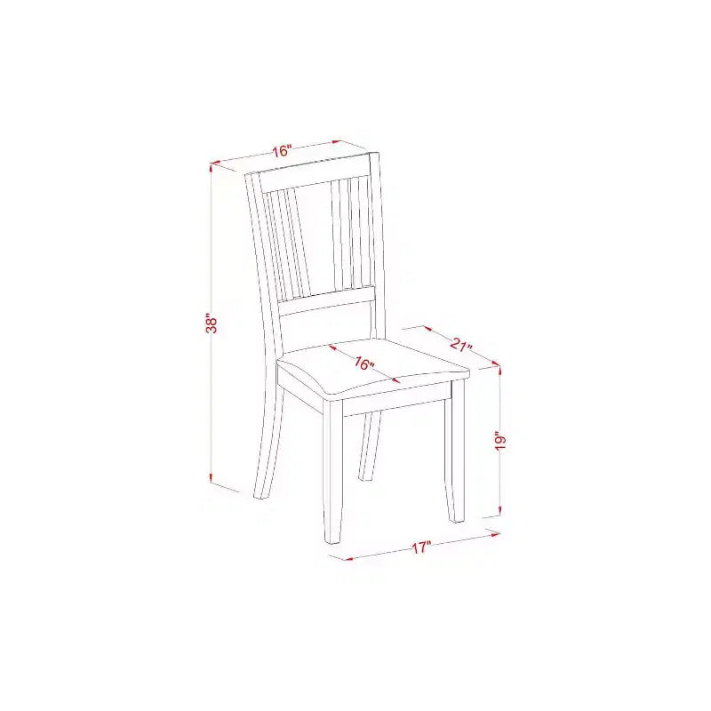 3-teiliges Esszimmer-Set mit Tischplatte aus massivem Mahagoniholz – für 4 Personen