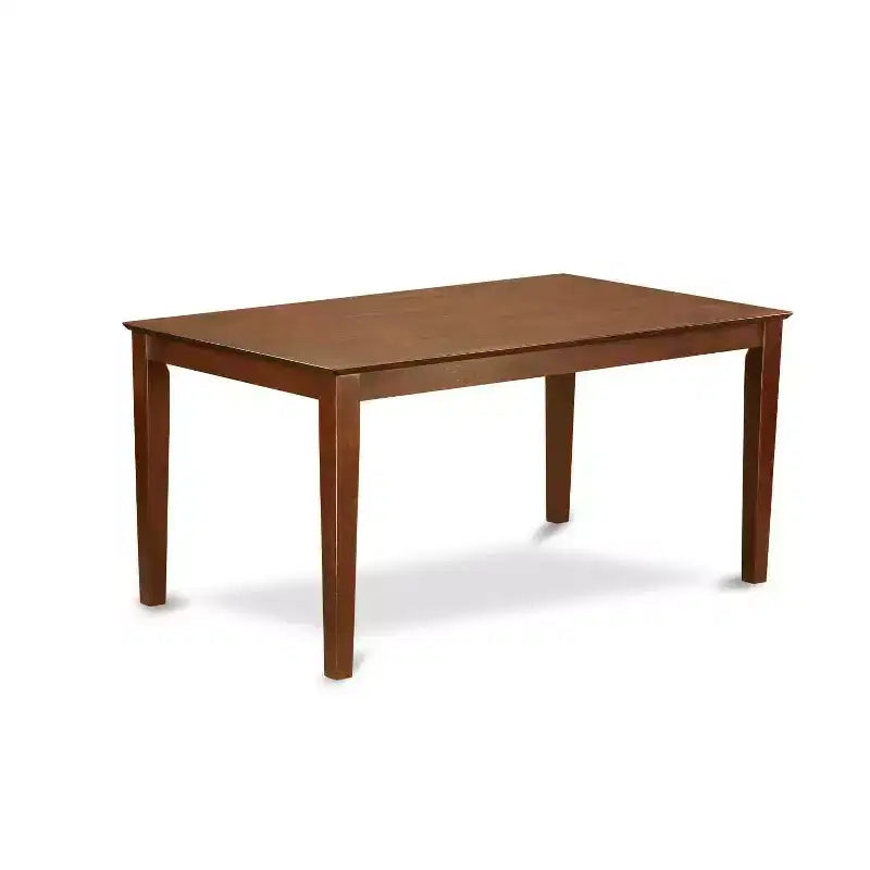 HomeStock 7-teiliger rechteckiger Esstisch aus massivem Holz mit Mahagoni-Finish und 6 Parson-Stühlen