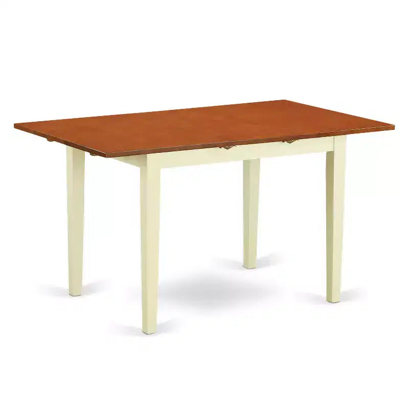 HomeStock 5-Pc Buttermilk and Cherry Solid Wood Top - Dining Room Set - Seats 4