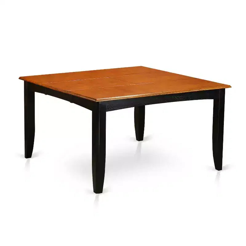 HomeStock 5-teiliger quadratischer Esstisch mit massiver Holzplatte in Schwarz und Kirschbaum-Finish mit 4 Stühlen