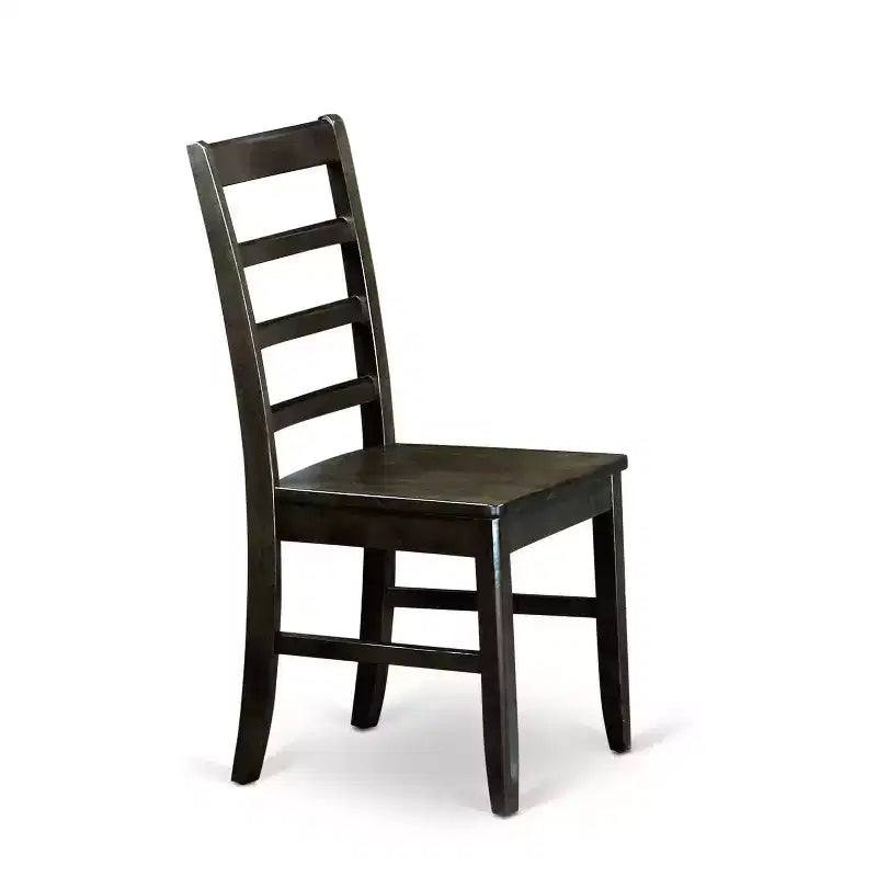 HomeStock 5-teiliger quadratischer Esstisch mit massiver Holzplatte in Schwarz und Kirschbaum-Finish mit 4 Stühlen