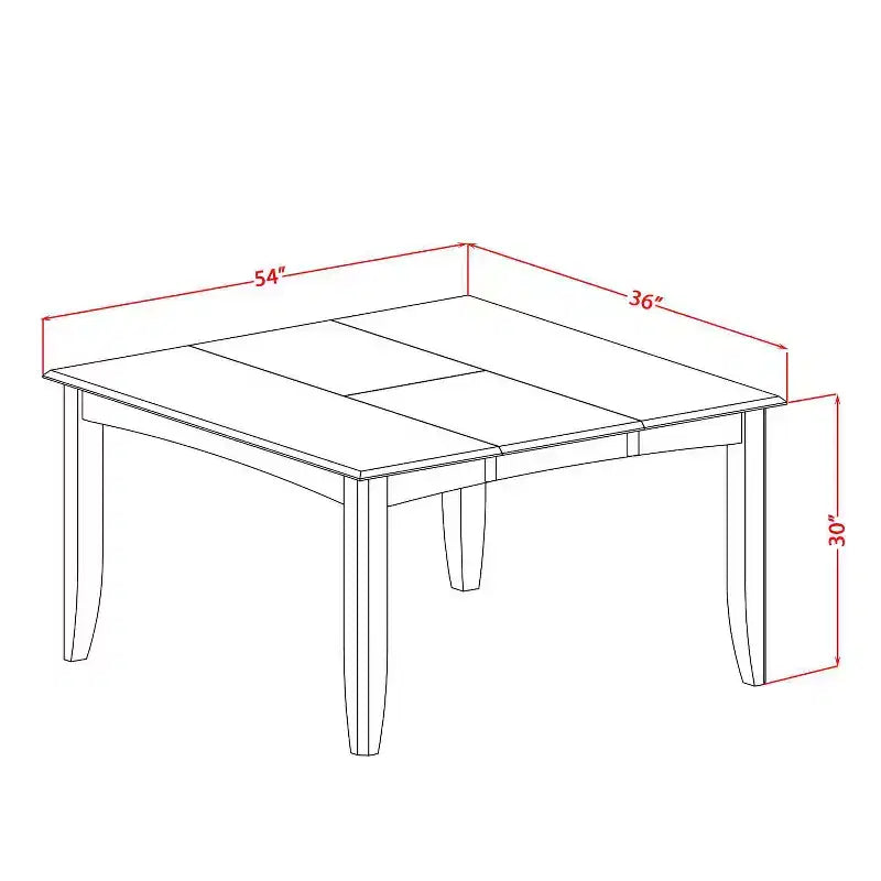 HomeStock 5-teiliger quadratischer Esstisch mit massiver Holzplatte in Schwarz und Kirschbaum-Finish mit 4 Stühlen