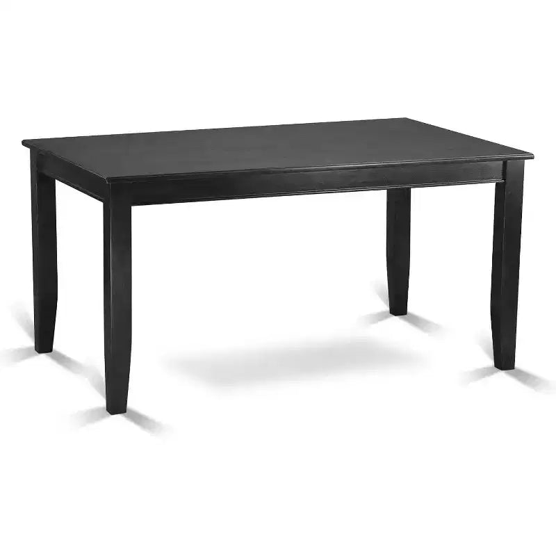 HomeStock 5-teiliges Esstisch-Set mit schwarzem Finish und Massivholzplatte – rechteckig – für 4 Personen