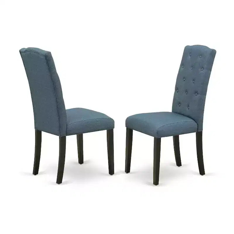 HomeStock 5-teiliges Esstisch-Set mit schwarzem Finish und Massivholzplatte – rechteckig – für 4 Personen