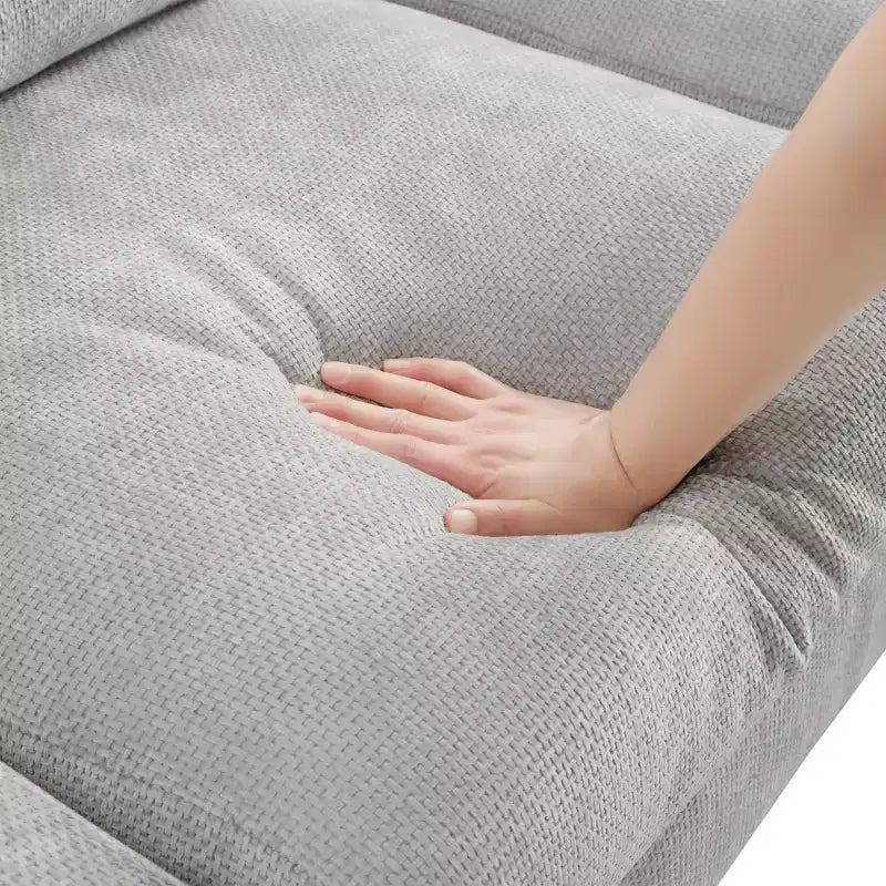 EHMKNP Modernes, übergroßes Ecksofa – Chenille gepolstertes L-förmiges 5-Sitzer-Luxussofa mit Chaiselongue