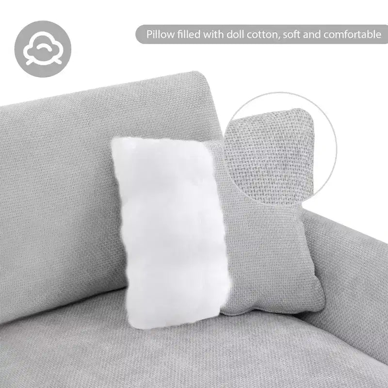 EHMKNP Modernes, übergroßes Ecksofa – Chenille gepolstertes L-förmiges 5-Sitzer-Luxussofa mit Chaiselongue