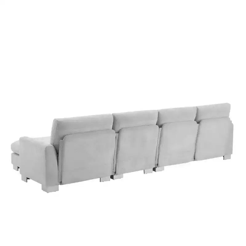 EHMKNP Modernes, übergroßes Ecksofa – Chenille gepolstertes L-förmiges 5-Sitzer-Luxussofa mit Chaiselongue