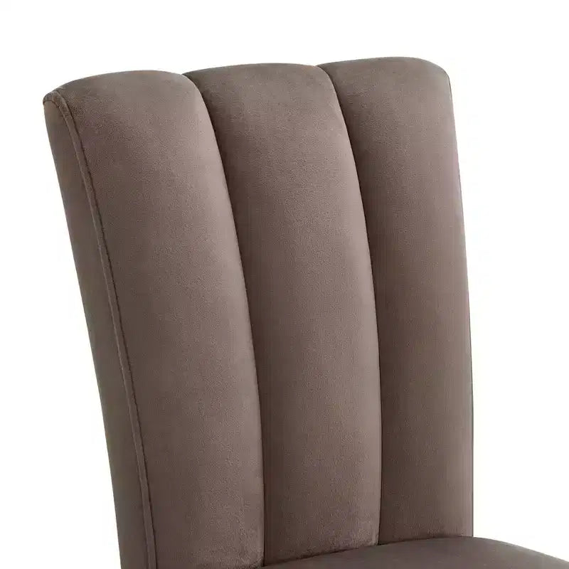 Roundhill Furniture Strata Samt-Polsterstühle für Esszimmer, 2er-Set, Schokolade