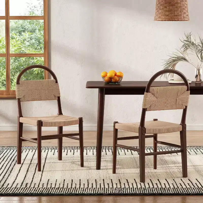 Christopher Knight Home Rhea Rustic Woven Rubberwood Dining Chairs (Set of 2)