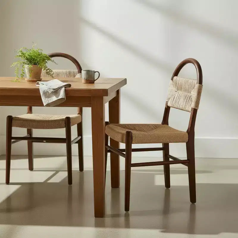 Christopher Knight Home Rhea rustikale Esszimmerstühle aus Kautschukholzgeflecht (2er-Set)