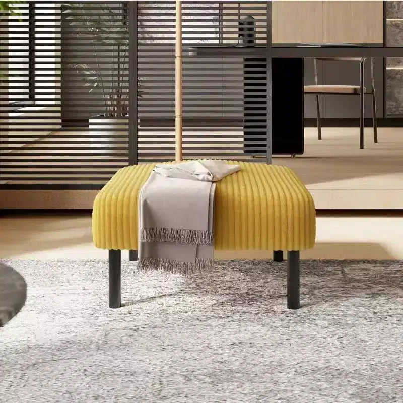 TUYOHW Kleiner Ottoman mit Beinen, 56 cm Cord-Fußhocker, 200 kg Tragfähigkeit, quadratischer gepolsterter Hocker für Wohnzimmer, Schlafzimmer, Eingangsbereich