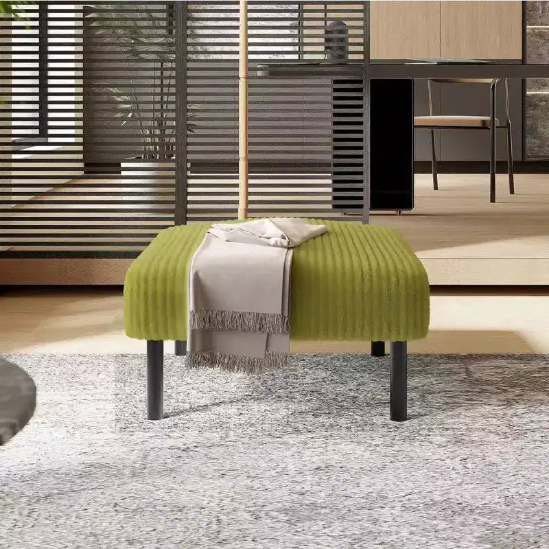 TUYOHW Kleiner Ottoman mit Beinen, 56 cm Cord-Fußhocker, 200 kg Tragfähigkeit, quadratischer gepolsterter Hocker für Wohnzimmer, Schlafzimmer, Eingangsbereich