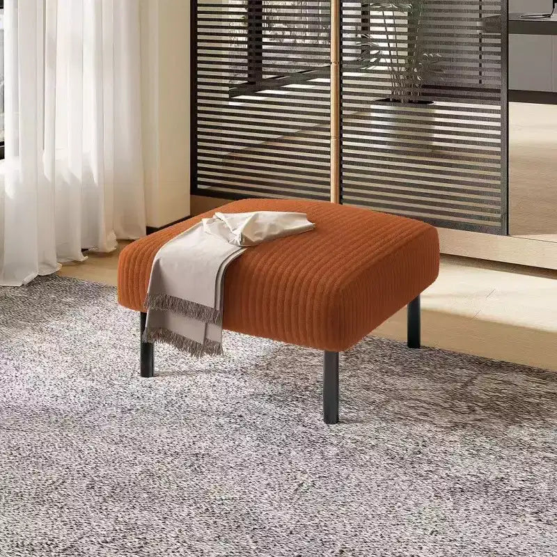 TUYOHW Kleiner Ottoman mit Beinen, 56 cm Cord-Fußhocker, 200 kg Tragfähigkeit, quadratischer gepolsterter Hocker für Wohnzimmer, Schlafzimmer, Eingangsbereich