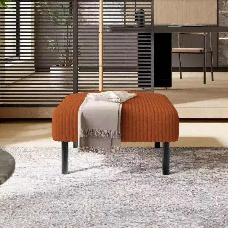 TUYOHW Kleiner Ottoman mit Beinen, 56 cm Cord-Fußhocker, 200 kg Tragfähigkeit, quadratischer gepolsterter Hocker für Wohnzimmer, Schlafzimmer, Eingangsbereich