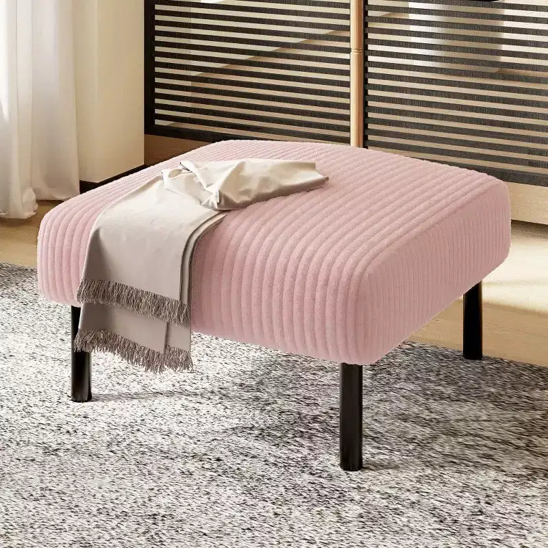TUYOHW Kleiner Ottoman mit Beinen, 56 cm Cord-Fußhocker, 200 kg Tragfähigkeit, quadratischer gepolsterter Hocker für Wohnzimmer, Schlafzimmer, Eingangsbereich