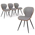 Costway 4 Set Armless Dining Chair w/ Curved Backrest U-shaped Seat & Non-slip Foot Pad