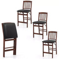 Costway Set of 4 Counter Height Chairs Folding Kitchen Island Stool w/ Padded Seat