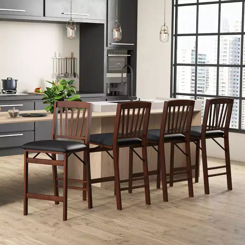 Costway 4er-Set Barhocker, zusammenklappbar, mit gepolstertem Sitz